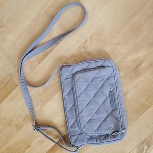 Vera Bradley grey quilted crossbody bag